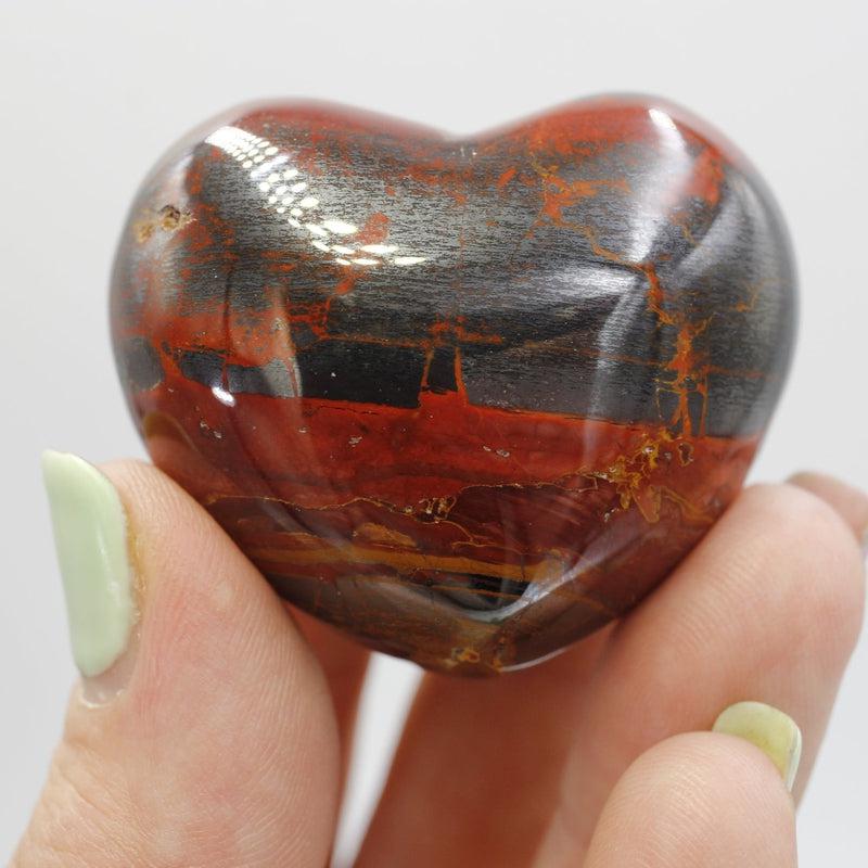 Natural Hematite and Red Jasper Pocket Hearts || Grounding, Protection || South Africa-Nature's Treasures