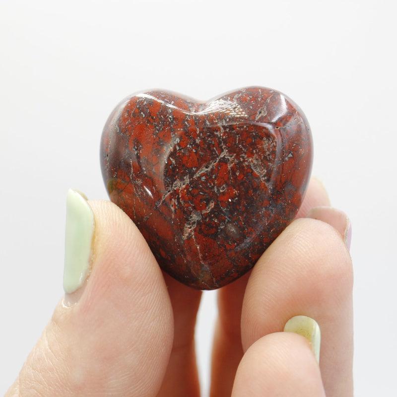 Natural Hematite and Red Jasper Pocket Hearts || Grounding, Protection || South Africa-Nature's Treasures