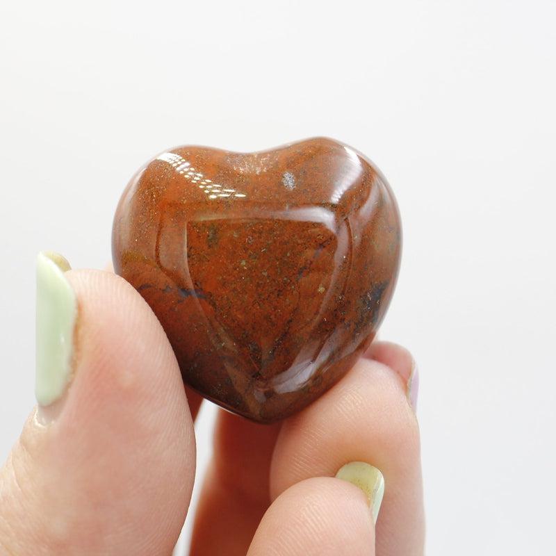 Natural Hematite and Red Jasper Pocket Hearts || Grounding, Protection || South Africa-Nature's Treasures