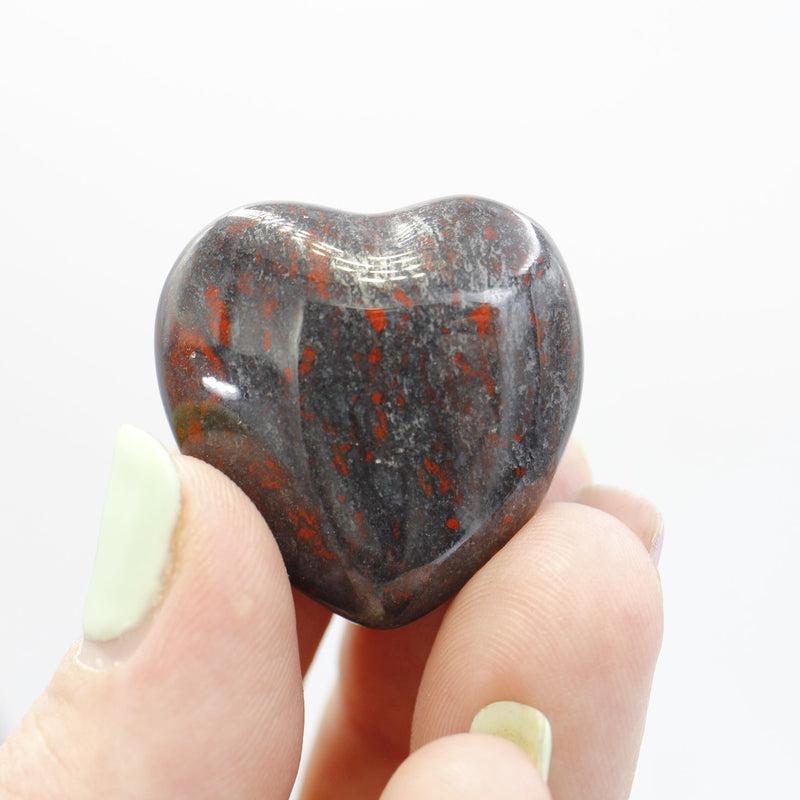 Natural Hematite and Red Jasper Pocket Hearts || Grounding, Protection || South Africa-Nature's Treasures