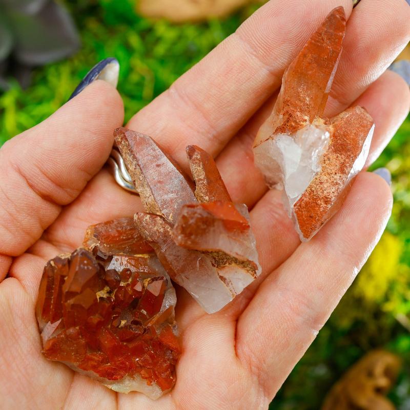Natural Hematoid In Quartz Clusters || Trunk Show-Nature's Treasures