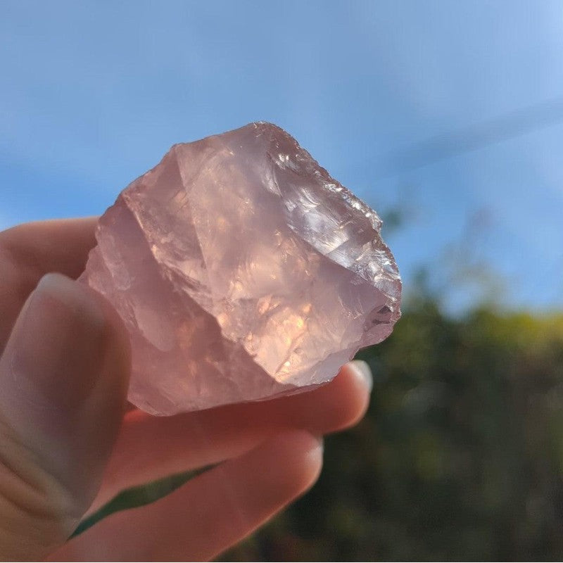 Raw Rose Quartz Crystal - Rough Natural Crystal