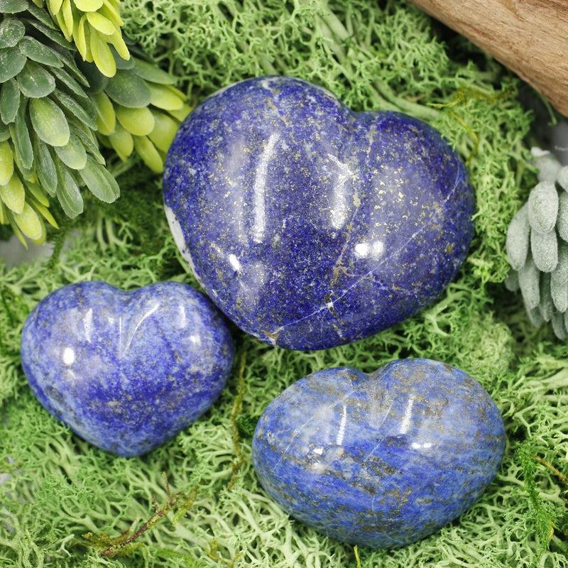 Natural Lapis Lazuli Puff Hearts || Truth, Communication || Pakistan