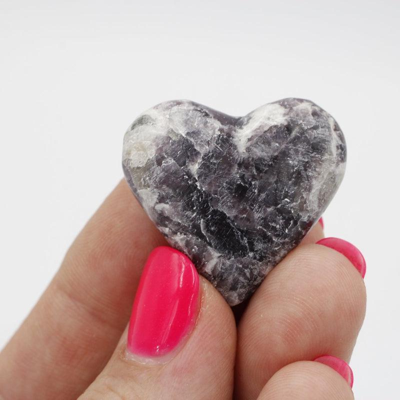 Natural Lepidolite Pocket Hearts || Peace, Cleansing, Stress Relief || Brazil-Nature's Treasures