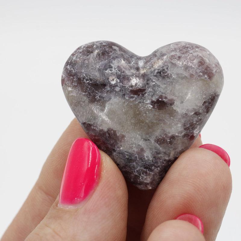 Natural Lepidolite Pocket Hearts || Peace, Cleansing, Stress Relief || Brazil-Nature's Treasures