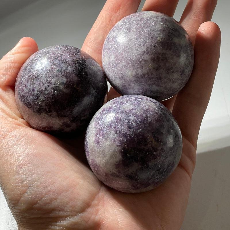 Natural Lepidolite Spheres || Stress Relief || Brazil-Nature's Treasures