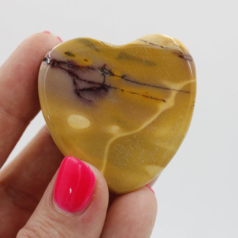 Natural Mookaite Jasper Flat Pocket Hearts || Protection, Instinct || Australia-Nature's Treasures