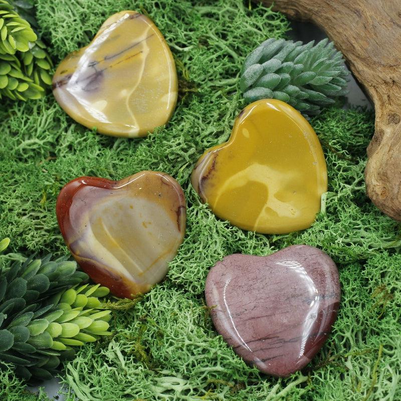 Natural Mookaite Jasper Flat Pocket Hearts || Protection, Instinct || Australia-Nature's Treasures