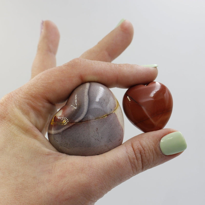 Natural Mookaite Jasper Pocket Hearts || Protection, Instinct || Australia-Nature's Treasures