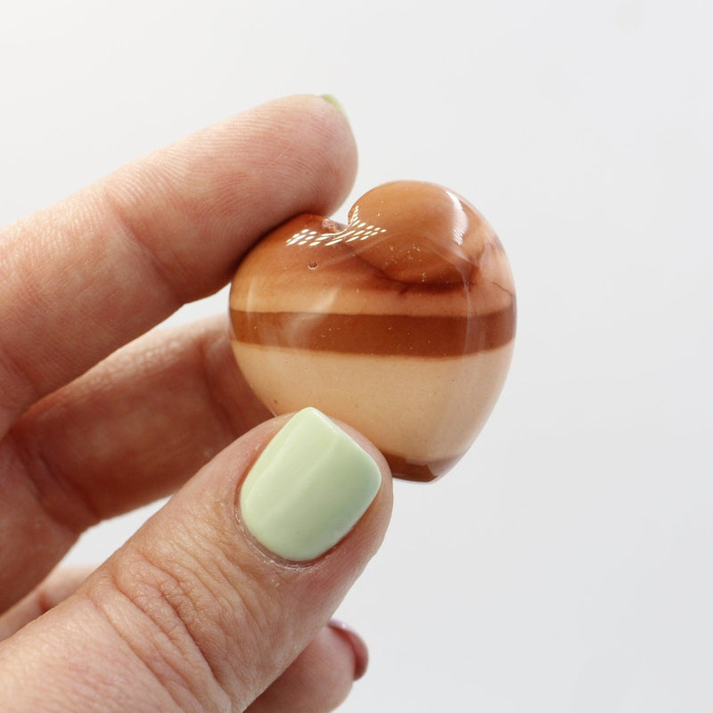 Natural Mookaite Jasper Pocket Hearts || Protection, Instinct || Australia-Nature's Treasures