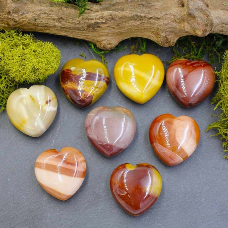 Natural Mookaite Jasper Pocket Hearts || Protection, Instinct || Australia-Nature's Treasures