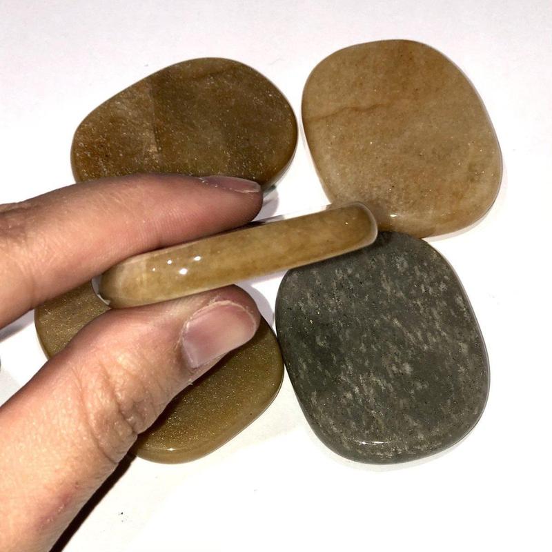 Natural Moonstone Flat Palm Stones || Kundalini Energy-Nature's Treasures