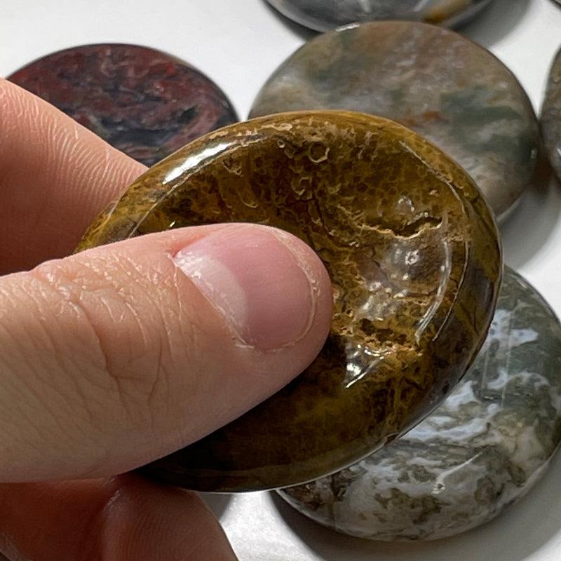 Natural Ocean Jasper Palm Stone | Madagascar Worry Stone-Nature's Treasures