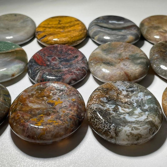 Natural Ocean Jasper Palm Stone | Madagascar Worry Stone-Nature's Treasures