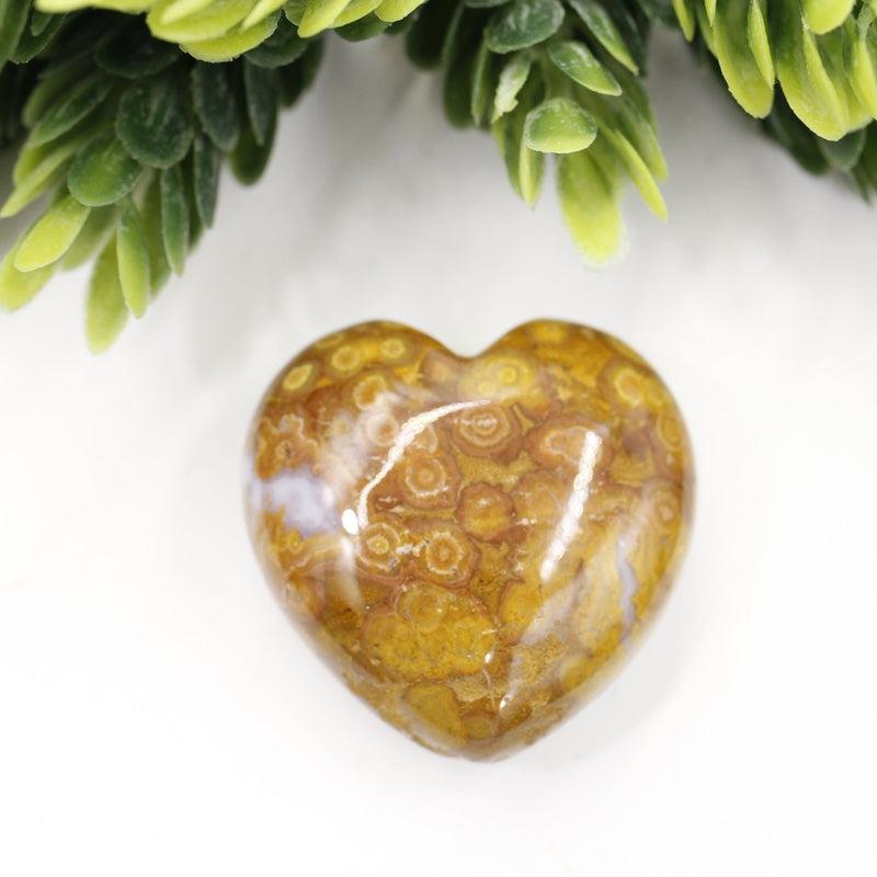 Natural Ocean Jasper Pocket Hearts 30 MM || Joy, Emotional Healing || Madagascar-Nature's Treasures