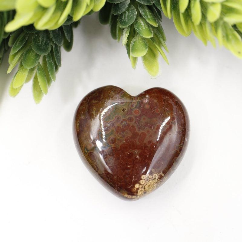 Natural Ocean Jasper Pocket Hearts 30 MM || Joy, Emotional Healing || Madagascar-Nature's Treasures