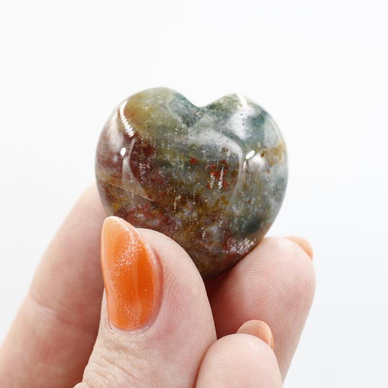 Natural Ocean Jasper Pocket Hearts 30 MM || Joy, Emotional Healing || Madagascar-Nature's Treasures