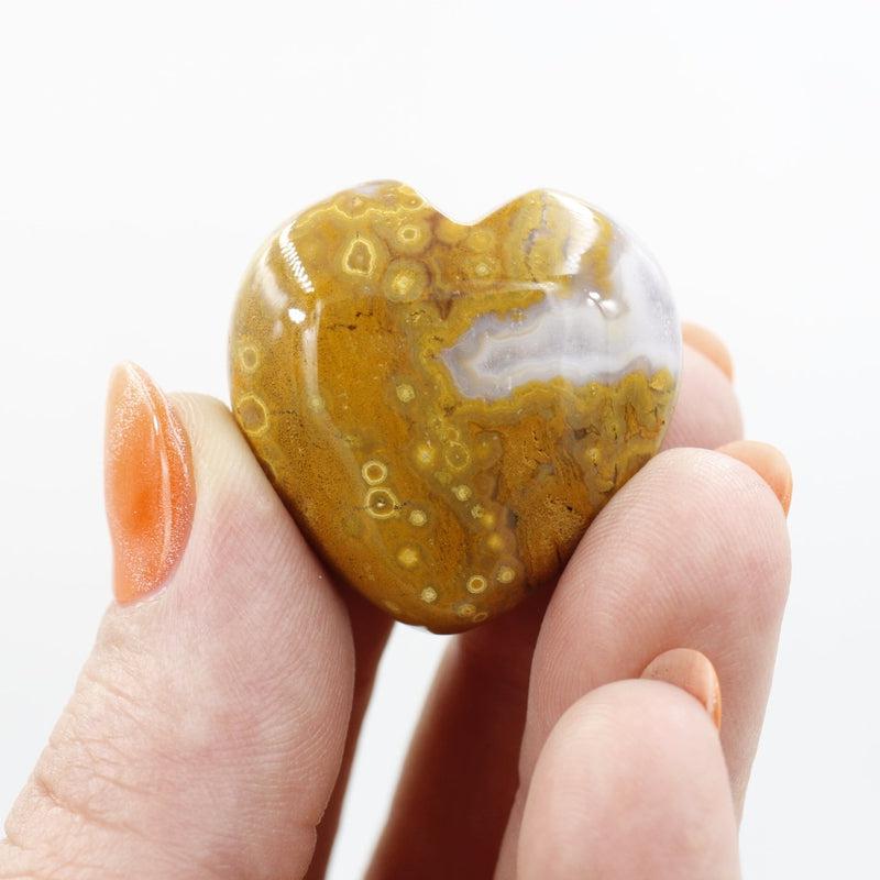 Natural Ocean Jasper Pocket Hearts 30 MM || Joy, Emotional Healing || Madagascar-Nature's Treasures