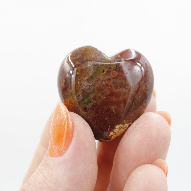 Natural Ocean Jasper Pocket Hearts 30 MM || Joy, Emotional Healing || Madagascar-Nature's Treasures