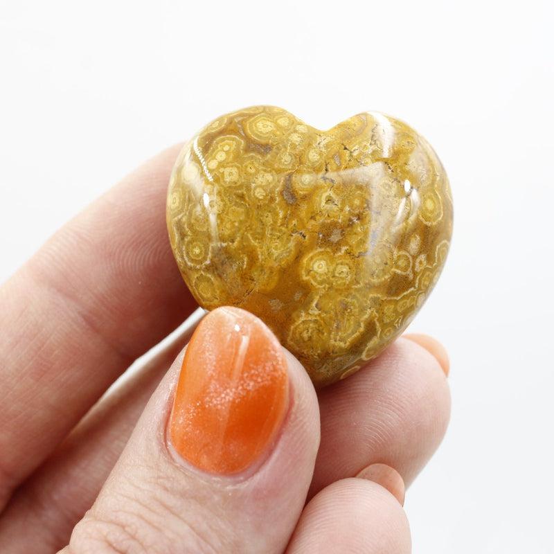 Natural Ocean Jasper Pocket Hearts 30 MM || Joy, Emotional Healing || Madagascar-Nature's Treasures