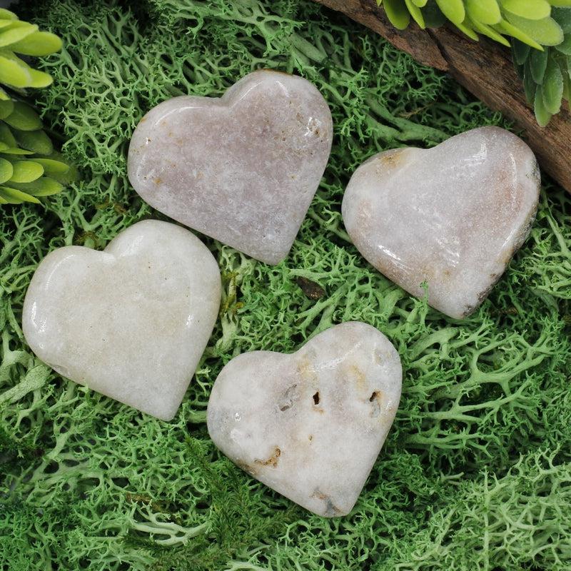 Natural Pink Amethyst Pocket Hearts || Protection, Cleansing || Brazil-Nature's Treasures