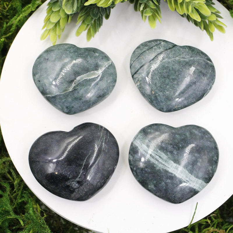 Natural Polished Jade Heart 40 MM || Inner Love, Balance || Pakistan-Nature's Treasures