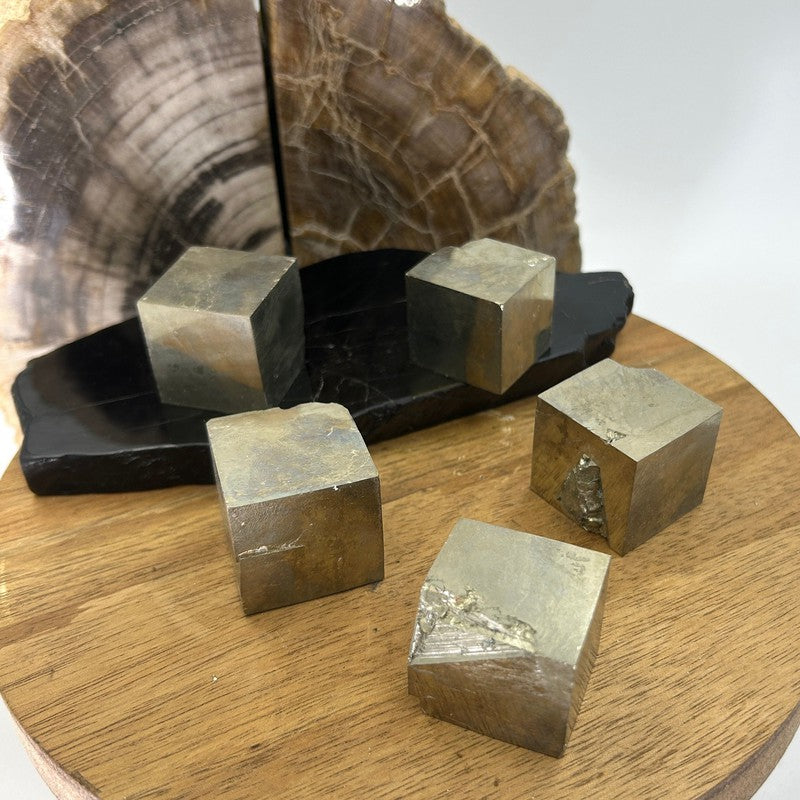 Natural Polished Pyrite Cube Carvings || Protection || Spain-Nature's Treasures