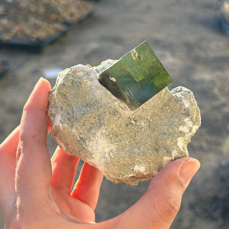 Natural Pyrite Cubes In Matrix-Nature's Treasures