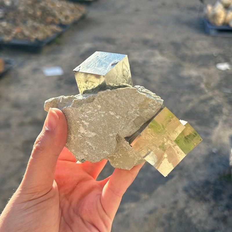 Natural Pyrite Cubes In Matrix-Nature's Treasures