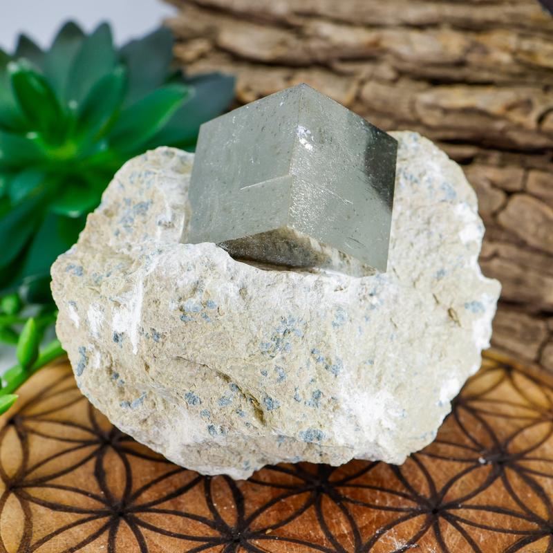 Natural Pyrite Cubes In Matrix-Nature's Treasures