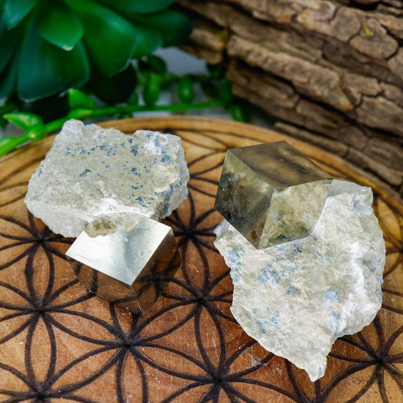Natural Pyrite Cubes In Matrix-Nature's Treasures