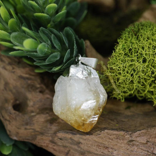 Natural Rough Citrine Point Pendants-Nature's Treasures