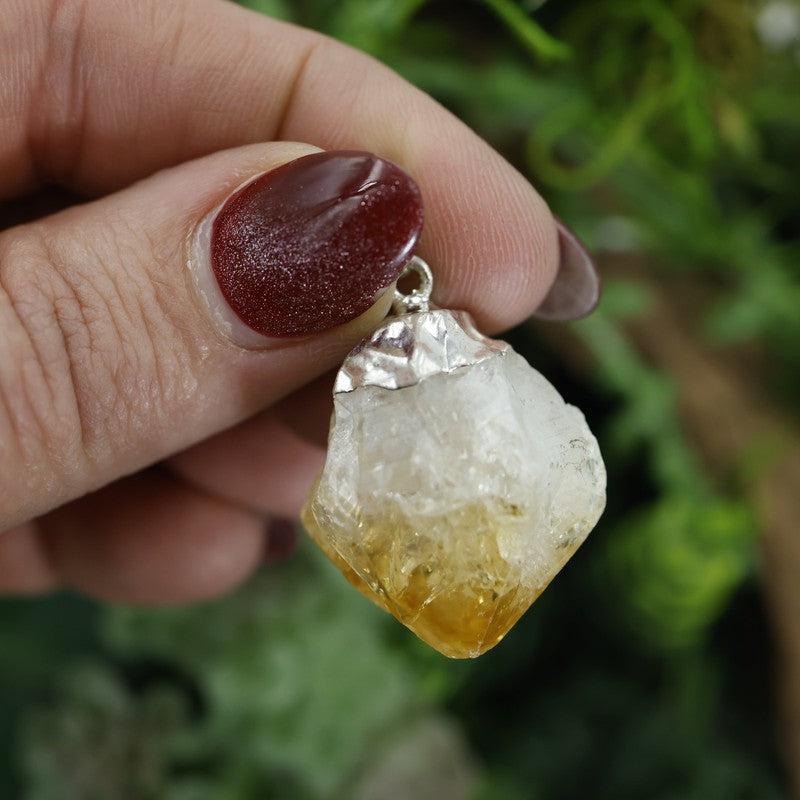 Natural Rough Citrine Point Pendants-Nature's Treasures