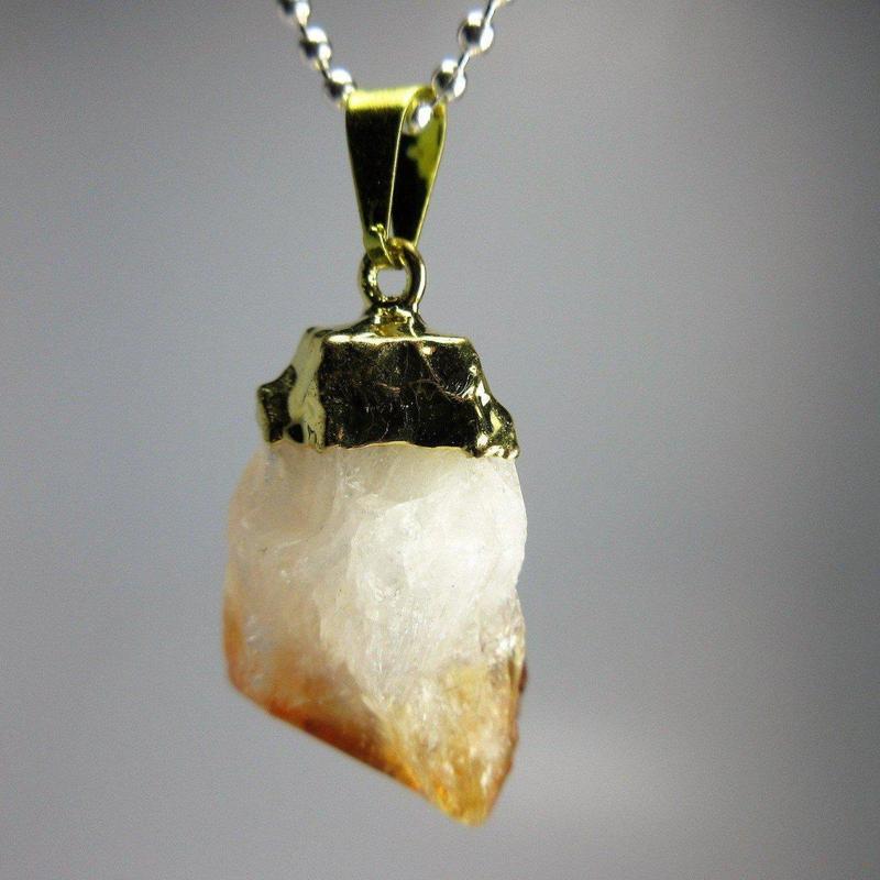 Natural Rough Citrine Point Pendants-Nature's Treasures