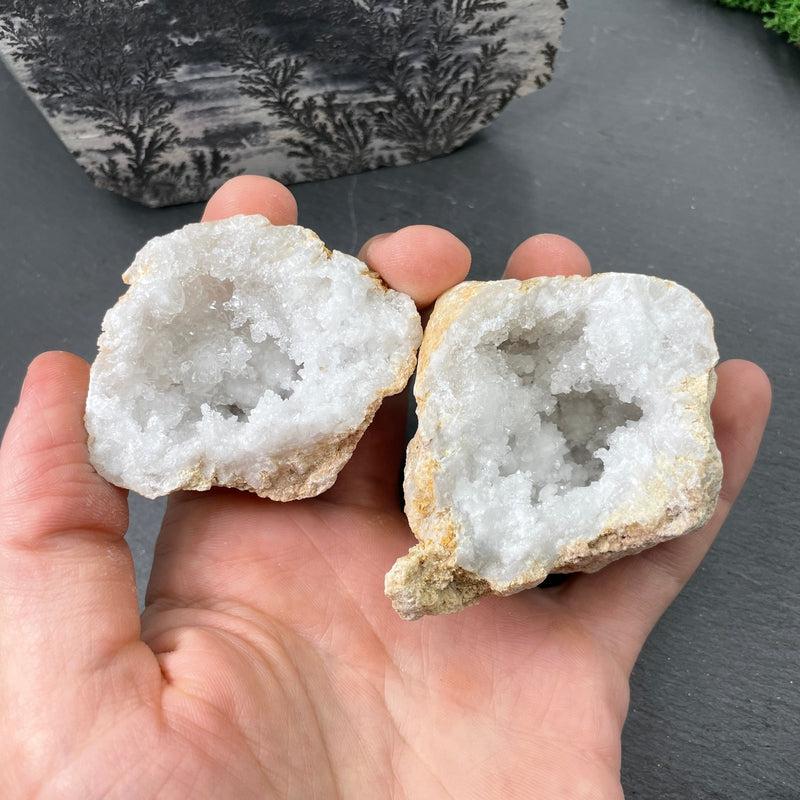 Natural Rough Druzy Quartz Geode Pair || Morocco-Nature's Treasures