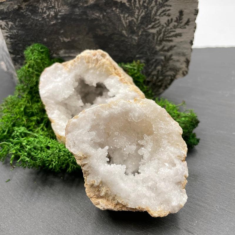 Natural Rough Druzy Quartz Geode Pair || Morocco-Nature's Treasures