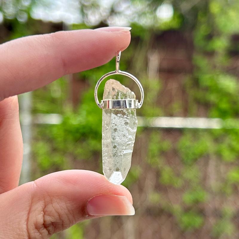 Natural Rough Golden Lemurian Quartz Pendants|| .925 Sterling Silver-Nature's Treasures