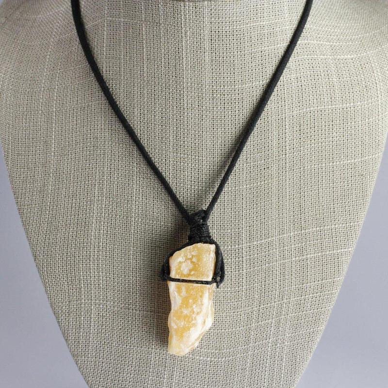 Natural Rough Orange Calcite Necklace || 18" Cord-Nature's Treasures