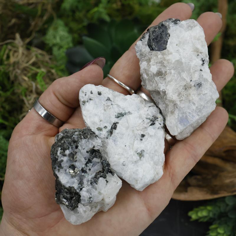 Natural Rough Rainbow Moonstone Chunk || India-Nature's Treasures