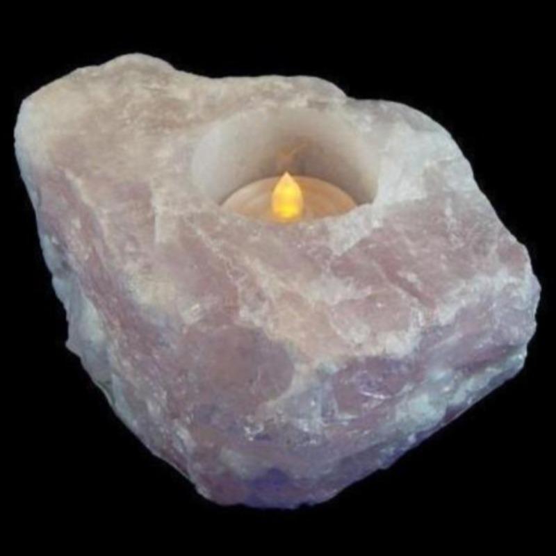 Natural Rough Rose Quartz Tea-Light Candle Holder's-Nature's Treasures