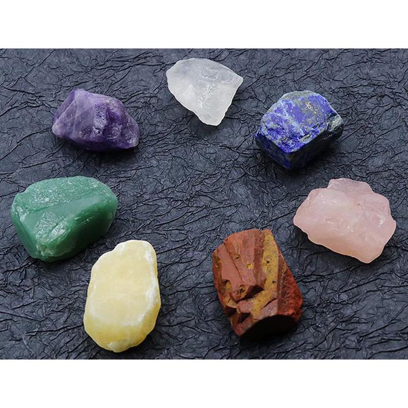 Natural Rough Stone Set In Velvet Bag || Chakra Set-Nature's Treasures