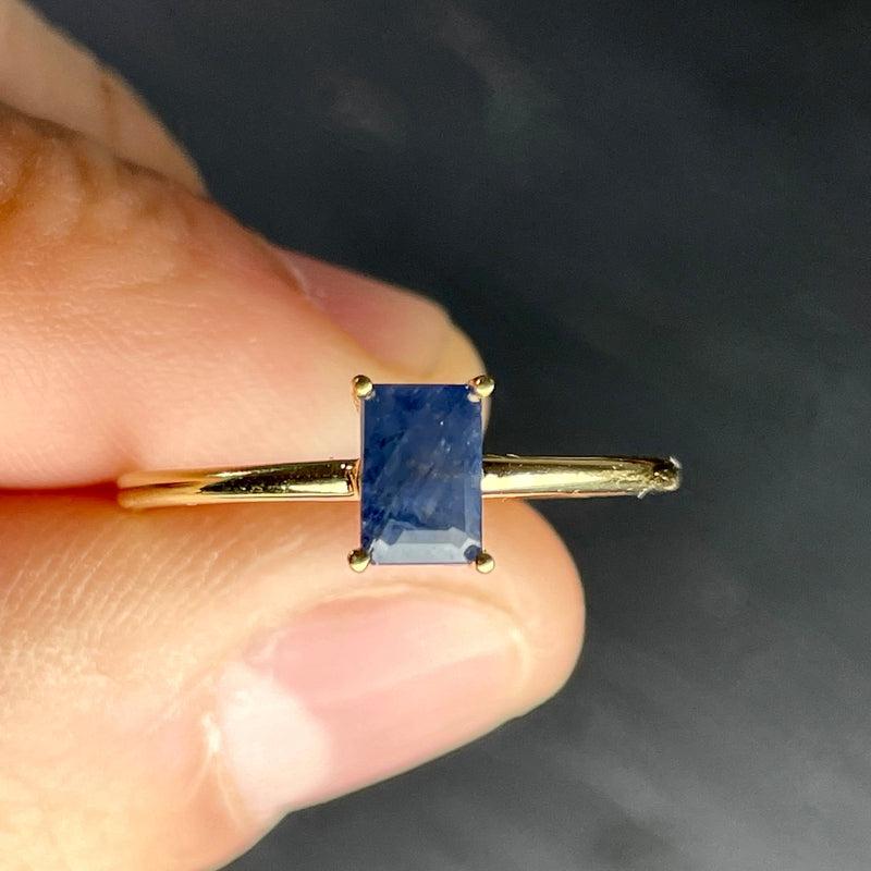 1 Carats Natural Blue Sapphire Solitaire Ring For Women And Girls / 14k  Gold Sapphire Ring In Gold / September Birthstone Ring