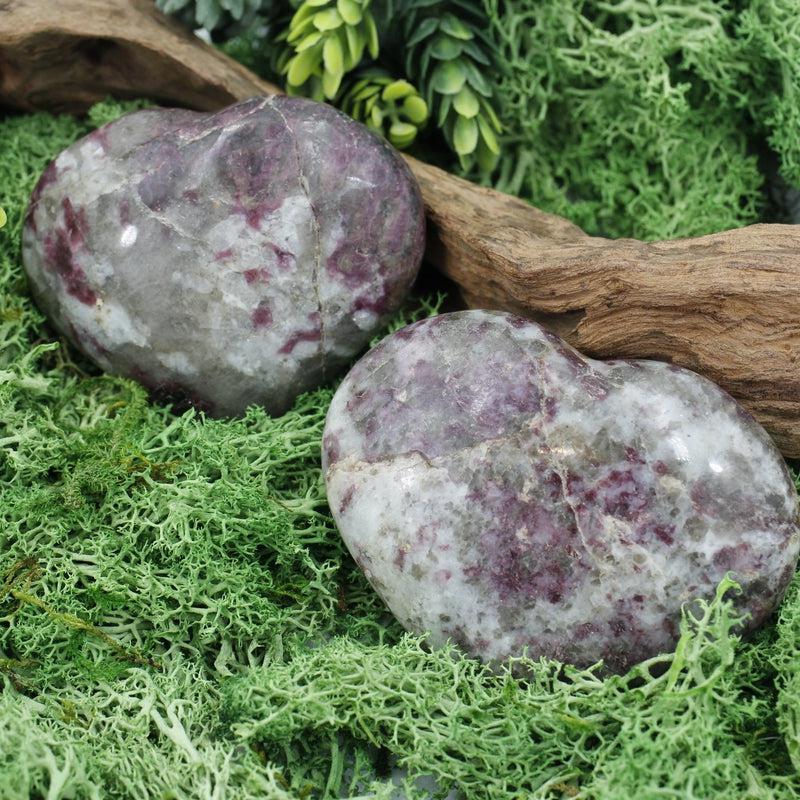 Natural Rubellite Red Tourmaline In Quartz Hearts || Alignment, Inner Healing || Madagascar-Nature's Treasures