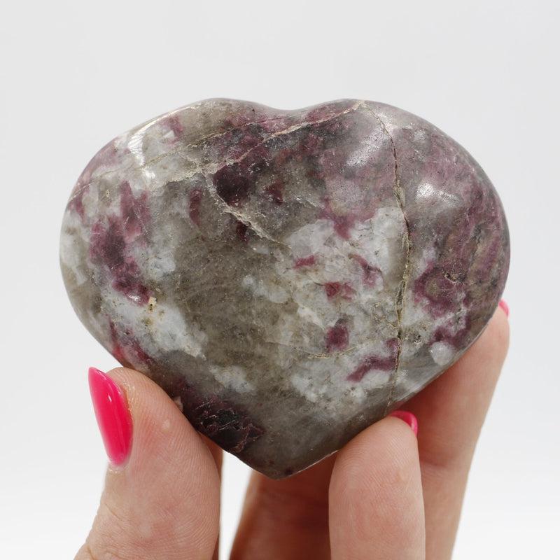 Natural Rubellite Red Tourmaline In Quartz Hearts || Alignment, Inner Healing || Madagascar-Nature's Treasures