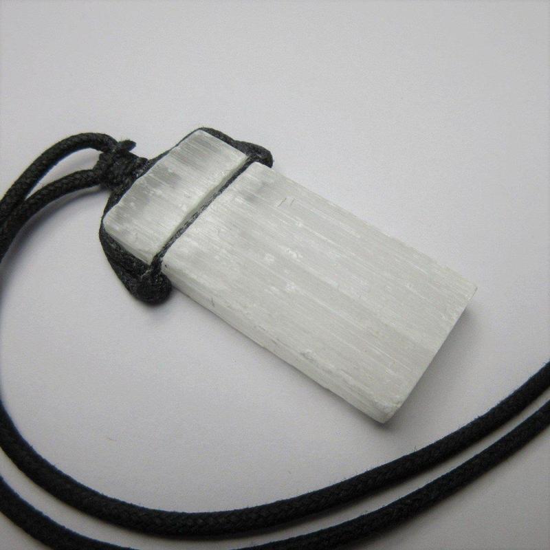 Natural Selenite Necklace || 18" Cord-Nature's Treasures