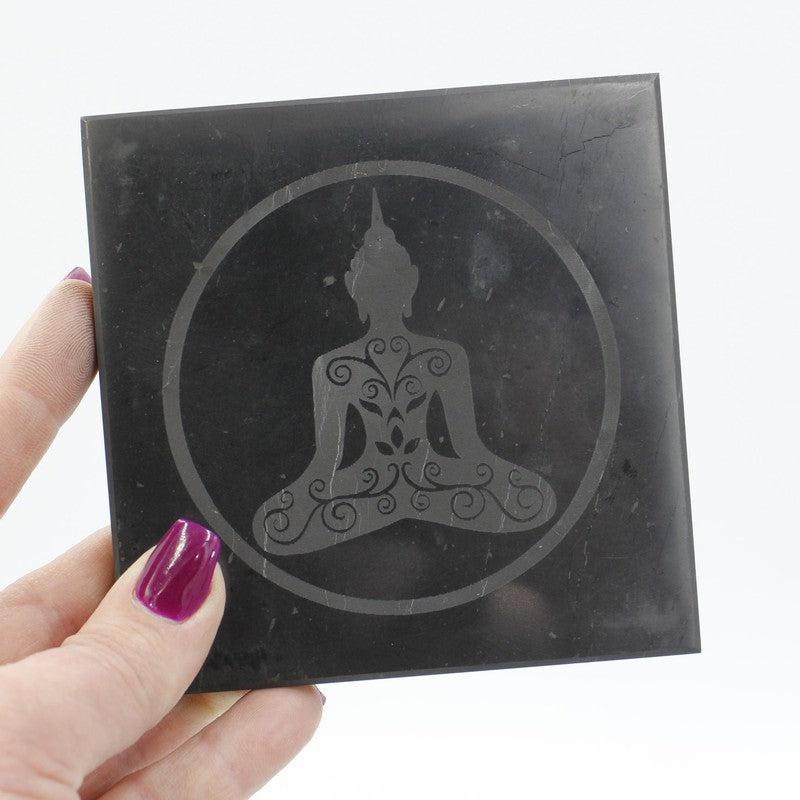 Natural Shungite Square Tile Charging Plates || EMF Blocker-Nature's Treasures