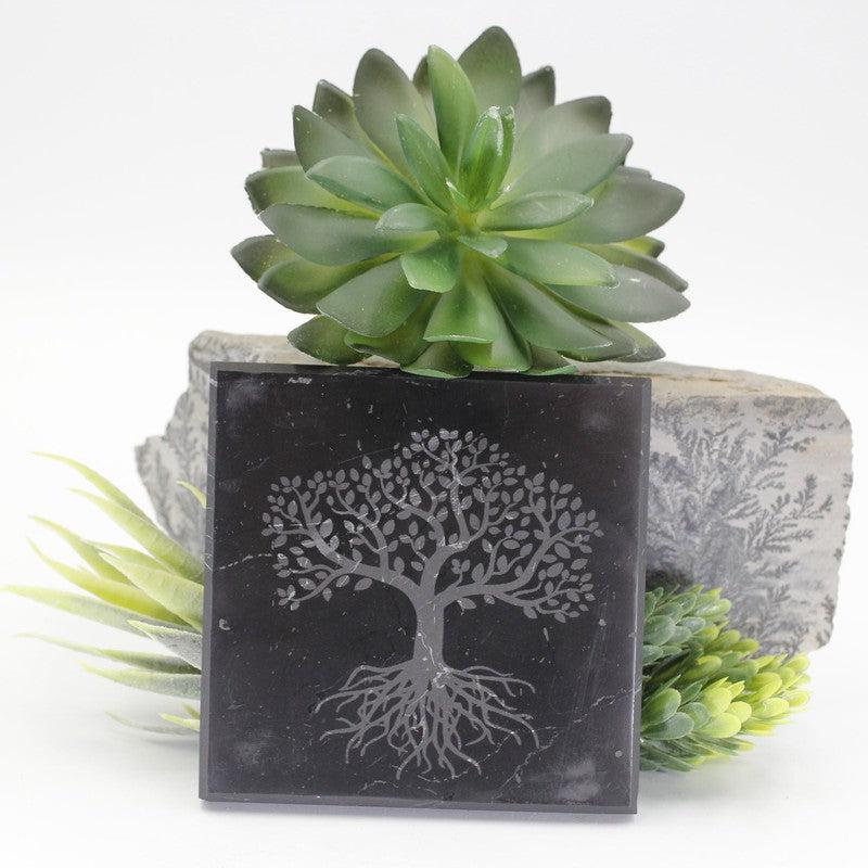 Natural Shungite Square Tile Charging Plates || EMF Blocker-Nature's Treasures