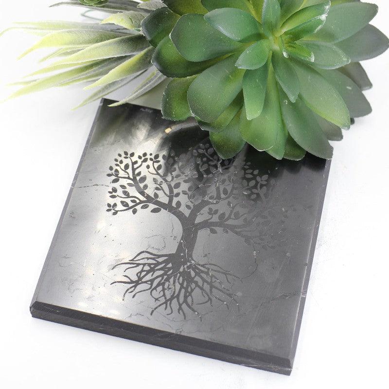 Natural Shungite Square Tile Charging Plates || EMF Blocker-Nature's Treasures