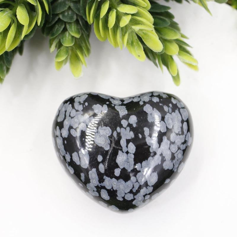 Natural Snowflake Obsidian Glass Pocket Hearts || Protection, Attunement || Mexico