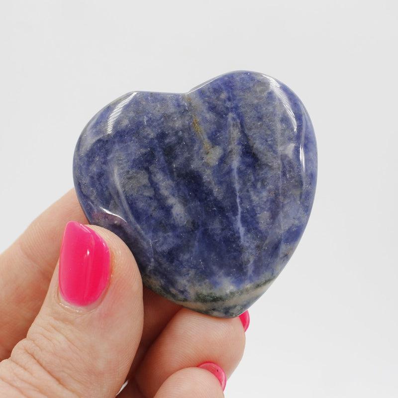 Natural Sodalite Flat Pocket Hearts || Intuition, Observation || South Africa-Nature's Treasures